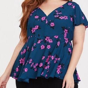 Torrid Babydoll Floral Blouse Torid Women's size 2